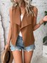Casual Cotton-Blend Plain Vest