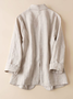 Casual Plain Lapel Collar Linen Blazer