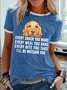 Women's Short Sleeve Tee T-shirt Summer Text Letters Cotton-Blend Crew Neck Daily Going Out Casual Top