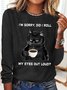 Women's Long Sleeve Blouse Spring/Fall Text Letters Crew Neck Daily Going Out Casual Top