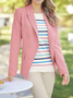 Casual Plain Lapel Collar Loose Blazer