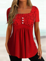 Vacation Plain Square Neck T-Shirt