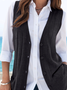 Casual Regular Fit Plain V Neck Vest