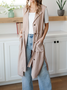 V Neck Plain Casual Loose Vest