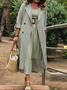 Loose Shawl Collar Plain Casual Trench Coat