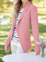 Casual Plain Lapel Collar Loose Blazer