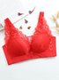 Soft Comfortable Lace Push Up Adjustable Non-Wireless Cotton Bra