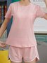 Comfortable Soft Modal Short Sleeve Shorts Loungewear Pajamas Set