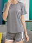 Comfortable Soft Modal Short Sleeve Shorts Loungewear Pajamas Set