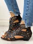 Resort Cutout Lace-Up Sandal Boots Dressy Wedding Sandals