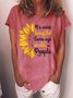 Women's Text Letters Short Sleeve Tee T-shirt Crew Neck Casual Summer Top