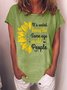 Women's Text Letters Short Sleeve Tee T-shirt Crew Neck Casual Summer Top