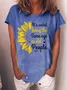 Women's Text Letters Short Sleeve Tee T-shirt Crew Neck Casual Summer Top