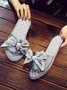 Bow Decor LOVE Casual House Slippers