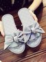 Bow Decor LOVE Casual House Slippers