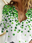 Women's St. Patrick's Day Shamrock Print Shirt