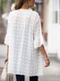Wrap Loose Casual Ruffled Sleeves Plain Kimono