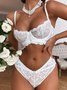 Valentine's Day Lace High Elasticity Breathable Underwire Sexy Lingerie Set