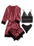 Valentine's Day Sexy Lace Pajamas Set of Four