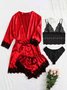Valentine's Day Sexy Lace Pajamas Set of Four
