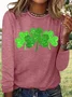 Women's Irish Shamrock Green Clover St Patricks Day Casual Letters Blouse