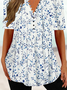 V Neck Regular Fit Casual Floral Shirt