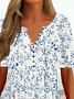 V Neck Regular Fit Casual Floral Shirt
