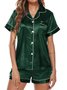 Cardigan Lapel Short Sleeve Shorts Pajamas Loose Casual Homewear Set