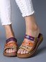 JFN  Women Casual Summer Color Comfy Low Heel Wedge Sandals
