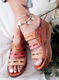 JFN  Women Casual Summer Color Comfy Low Heel Wedge Sandals