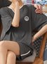 Soft and Comfortable Modal Casual Simple Pajamas Short Sleeve Shorts Home Service Set