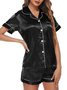 Cardigan Lapel Short Sleeve Shorts Pajamas Loose Casual Homewear Set