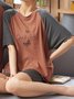 Soft and Comfortable Modal Casual Simple Pajamas Short Sleeve Shorts Home Service Set