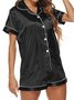 Cardigan Lapel Short Sleeve Shorts Pajamas Loose Casual Homewear Set