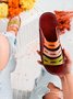 JFN  Women Casual Summer Color Comfy Low Heel Wedge Sandals