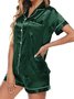 Cardigan Lapel Short Sleeve Shorts Pajamas Loose Casual Homewear Set