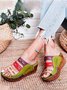 JFN  Women Casual Summer Color Comfy Low Heel Wedge Sandals