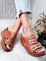 JFN  Women Casual Summer Color Comfy Low Heel Wedge Sandals