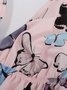 Sexy Deep V Butterfly Print Pajamas Camisole Shorts Casual Homewear Set