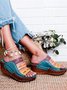 JFN  Women Casual Summer Color Comfy Low Heel Wedge Sandals