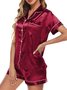 Cardigan Lapel Short Sleeve Shorts Pajamas Loose Casual Homewear Set