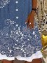 Casual Scoop Neck Floral Loose Dress