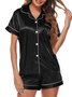 Cardigan Lapel Short Sleeve Shorts Pajamas Loose Casual Homewear Set