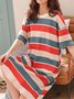 Cute Printed Loose Round Neck Short Sleeve Homewear Nightdress