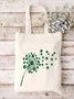 Women‘s Happy St. Patrick's Day Four-Leaf Clover Color Block Shopping Tote