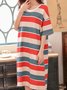 Cute Printed Loose Round Neck Short Sleeve Homewear Nightdress