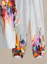 Print Lounge Sets For Women Cotton and Linen Matching Sets Two Piece Lounge Short Sleeve Round Neck Top and Loose Pants Set Printed Casual Sets Loose Ombre Crew Neck Casual Two-Piece Set 