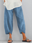 JFN Cotton & Linen Solid Casual Pants