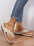JFN Vintage Floral Casual Wedge Flip-Flops