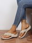 JFN Vintage Floral Casual Wedge Flip-Flops